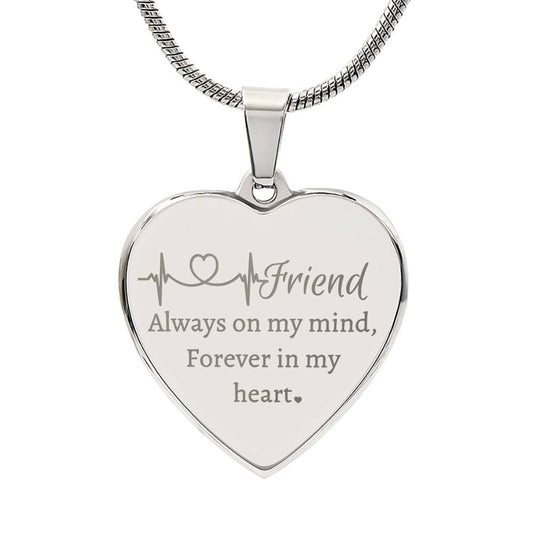 Friend Forever In My Heart | Customizable Engraved Heart Necklace