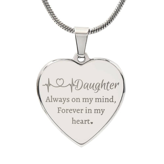 Daughter Forever In My Heart | Customizable Engraved Heart Necklace