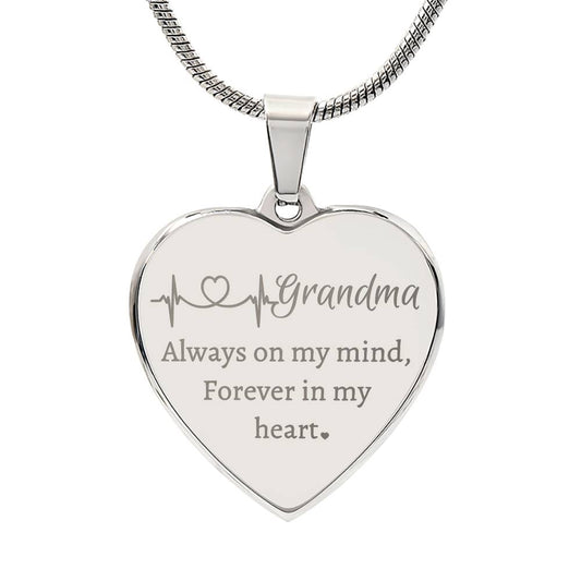 Grandma Forever In My Heart | Customizable Engraved Heart Necklace