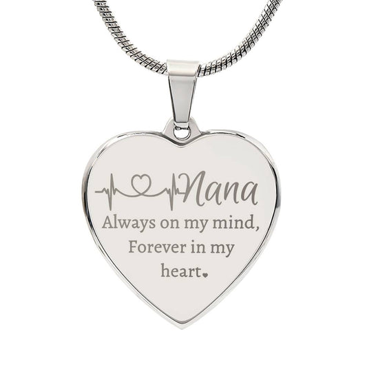 Nana Forever In My Heart | Customizable Engraved Heart Necklace