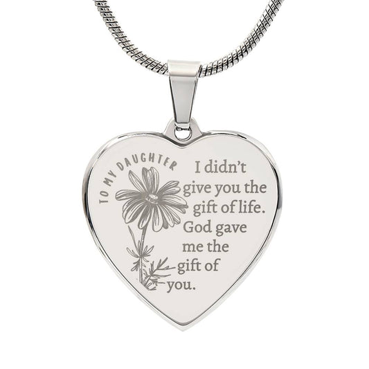 My Daughter, God's Gift | Customizable Engraved Heart Necklace