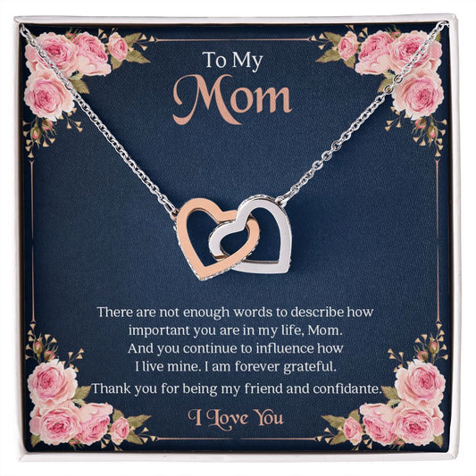 My Mom | Forever Grateful - Interlocking Hearts Necklace