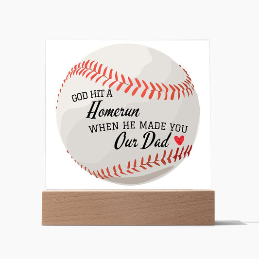 Our Dad | God's Homerun-Acrylic Plaque