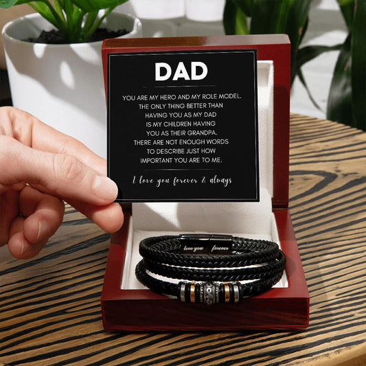 Dad, My Hero | Love You Forever - Vegan Leather Bracelet